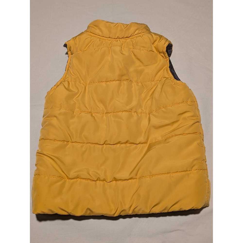 Hudson Kids Puffer Vest Mustard Yellow Quilted Zip Up Sleeveless Jacket 4T - Picture 2 of 6